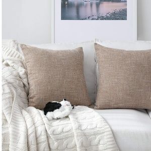 Set of 2 Natural Linen Cushion Covers